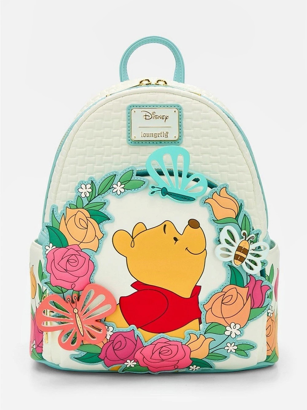 Loungefly Disney Winnie the Pooh Floral Mini Backpack Cream & Green